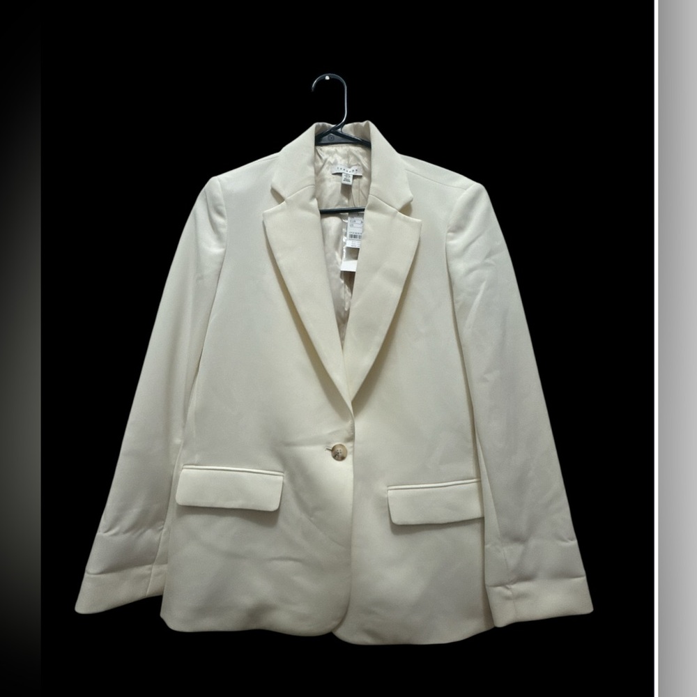 Topshop Cream Blazer with Notched Lapels